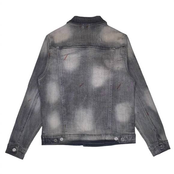 NEW EMBELLISH men's hayes denim jacket in distressed grey wash - Picture 2 of 4